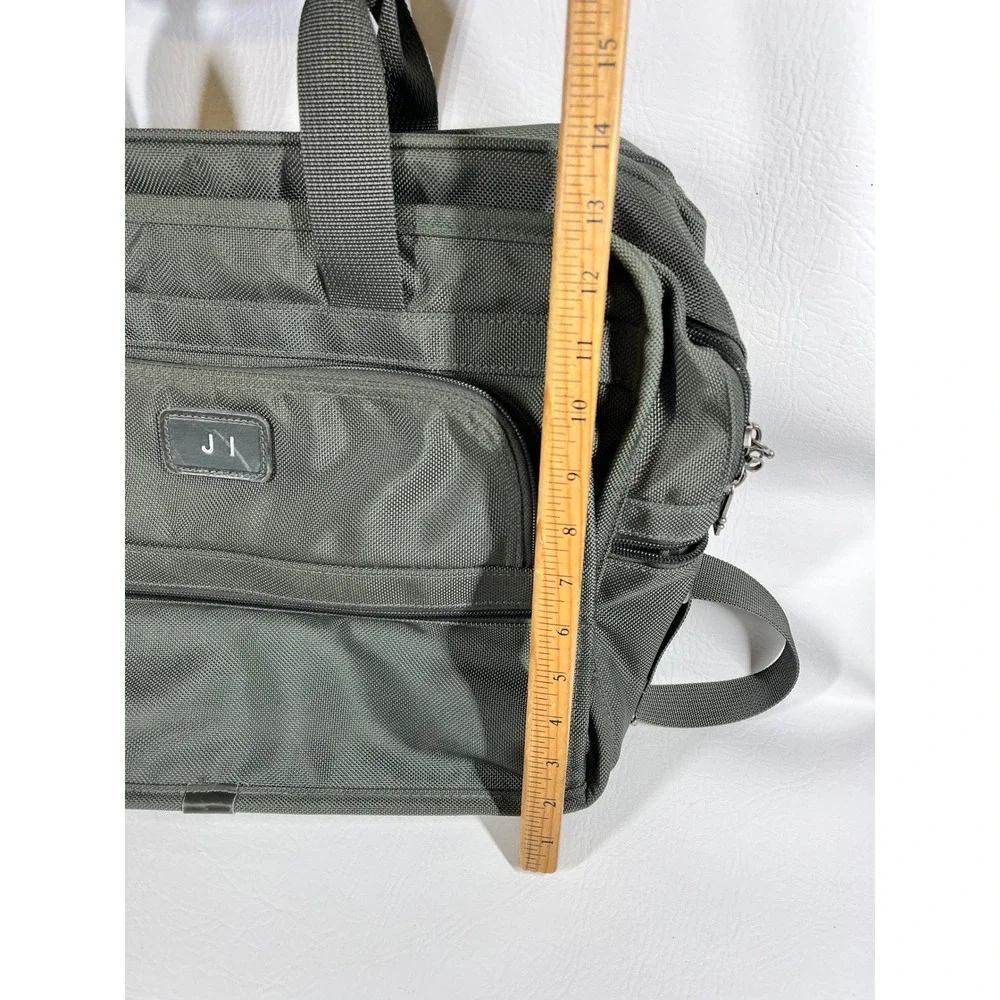 Tumi Alpha Ballistic Briefcase Laptop Bag Green Nylon Grey Messenger